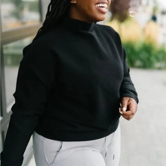 Zyia Onyx Asana Black Funnel Neck Pullover Sweater Women's Size Large Activewear - Picture 8 of 8